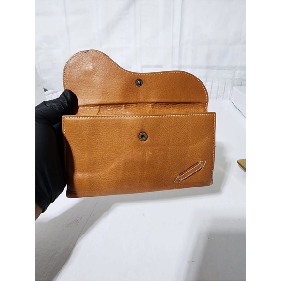 Authentic CHRISTIAN DIOR Vintage  Calfskin Saddle Wallet Brown - Picture 13 of 15